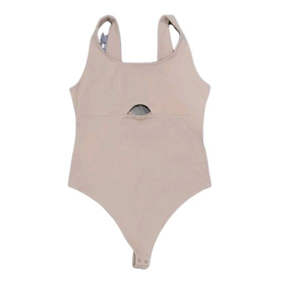Abercrombie & Fitch Body Soft A&F Seamless Bodysuit Women's Large Beige Cut out‎ - Picture 2 of 8
